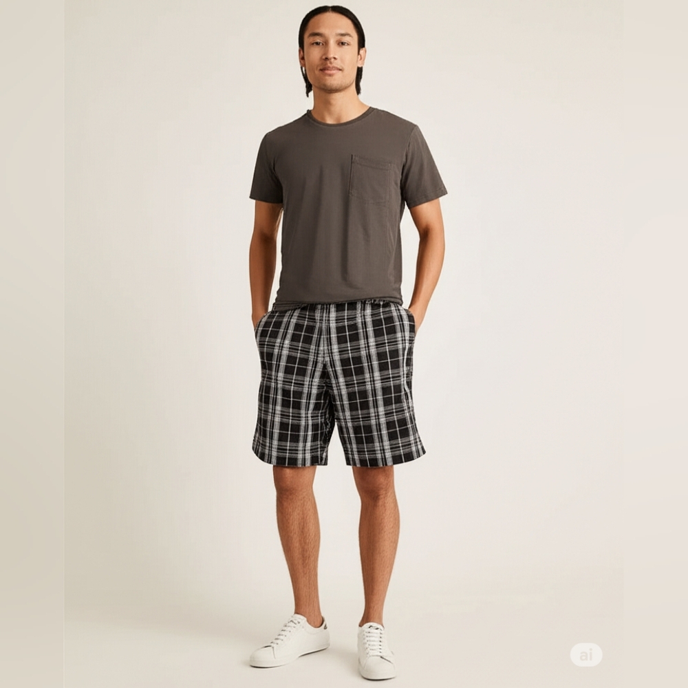 Apt 9 mens casual Flat Front plaid shorts